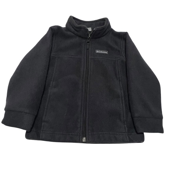 Columbia Kids Black Fleece Jacket Full Zip Mock Neck Size 3T Toddler Coat - Picture 1 of 9